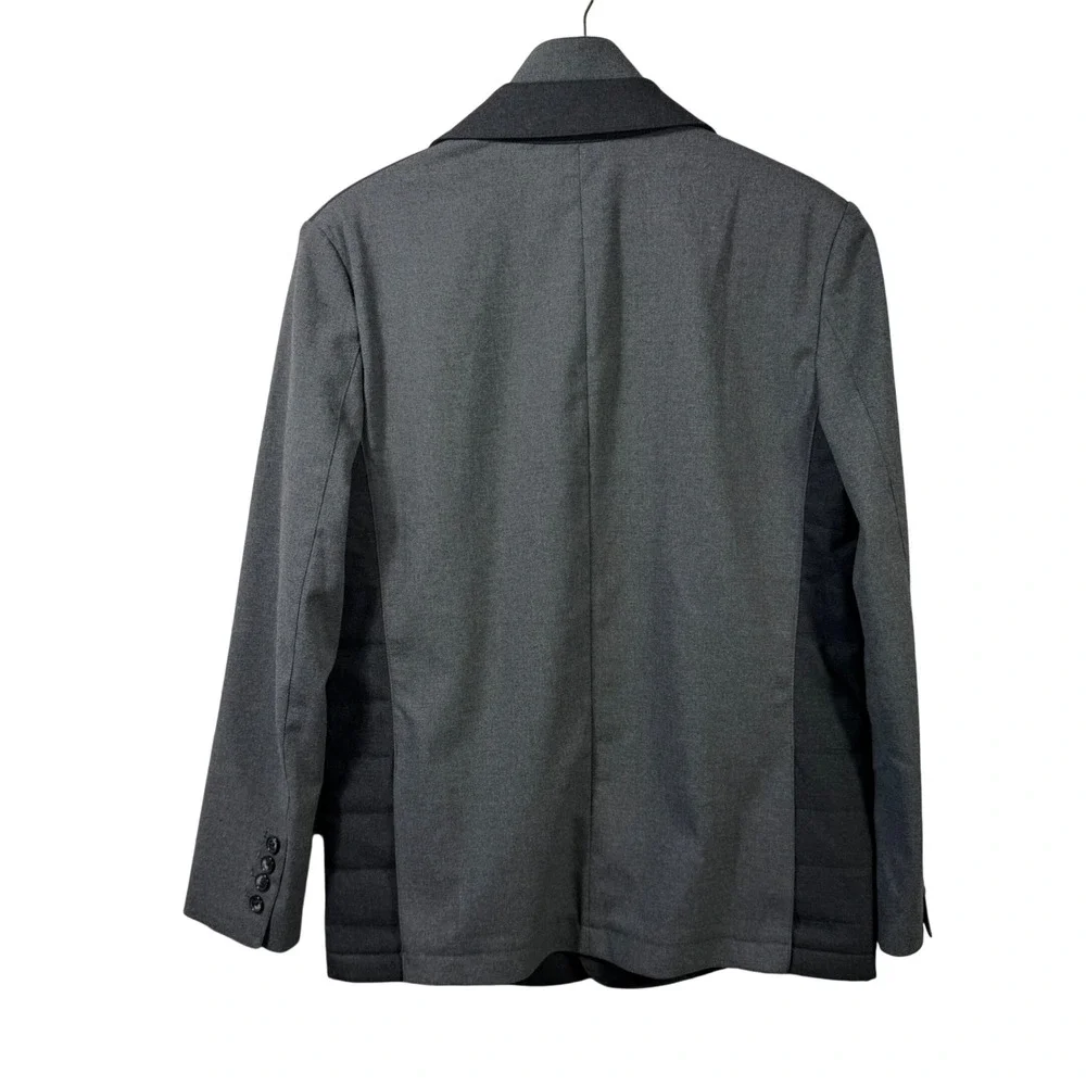 Murano‎ Slim Fit Blazer Jacket Removable Zip Vest S Gray Quilted Hybrid Coat
